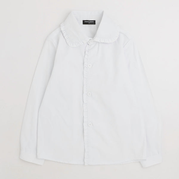 フリルデザイン丸襟シャツ