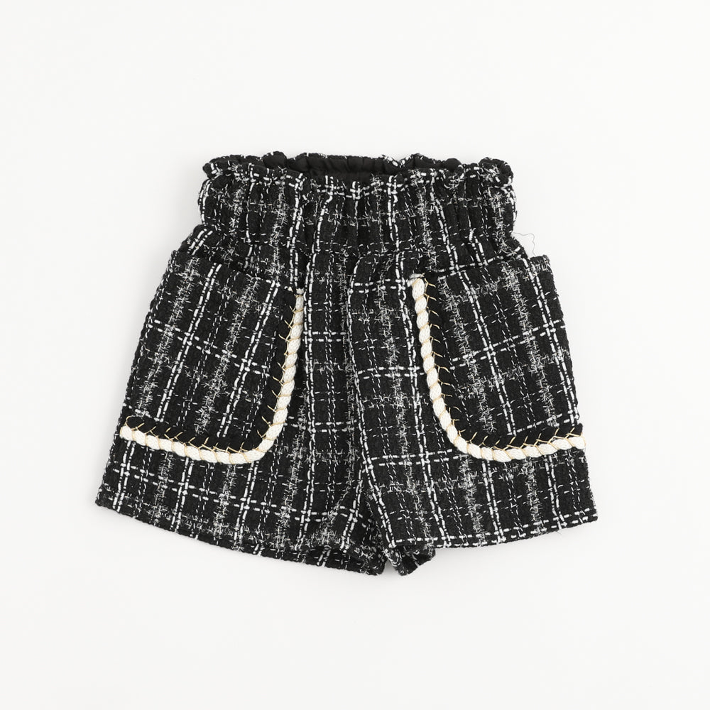 フロントポケットデザインツイードショートパンツ