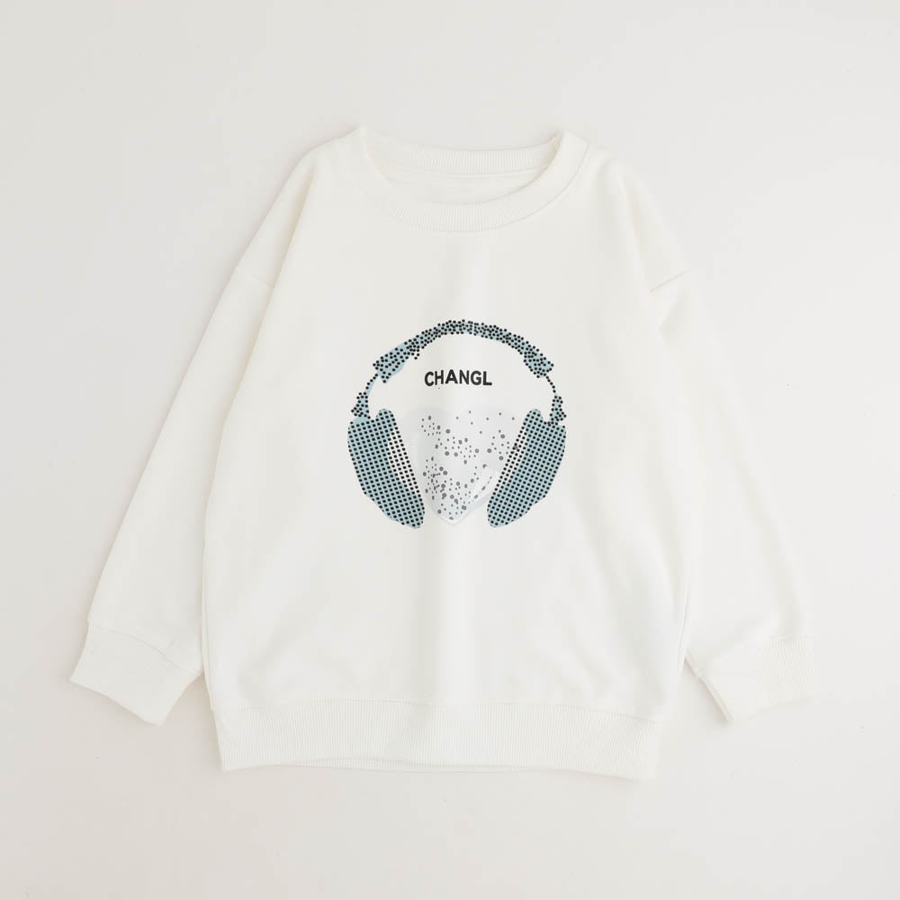 ラインストーンデザインプリントトレーナー