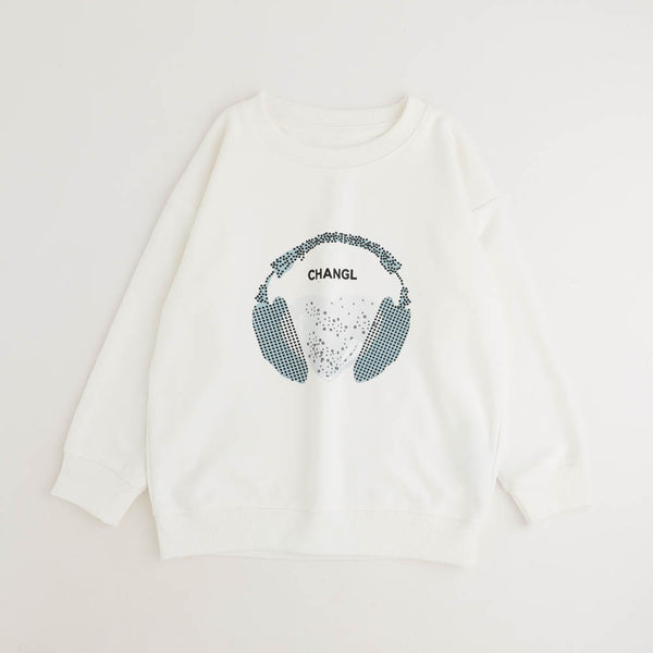 ラインストーンデザインプリントトレーナー