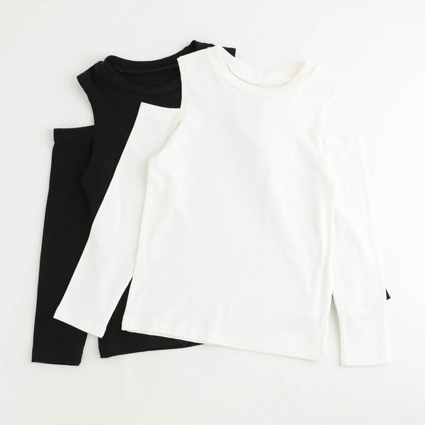 カットショルダートップス