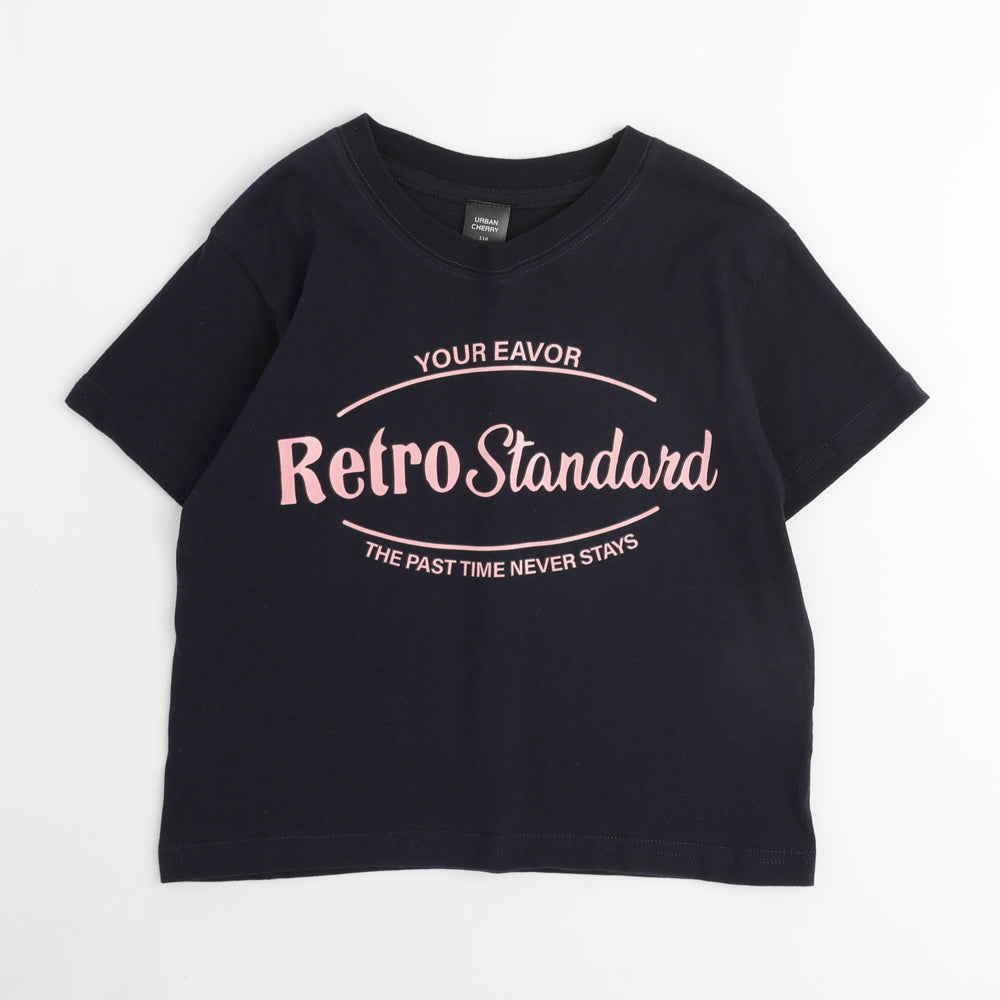 配色フレンチロゴプリントTシャツ