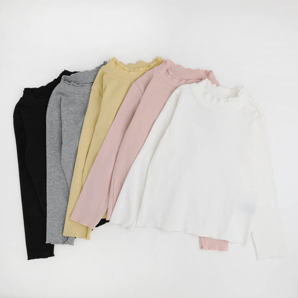 プチハイネックカラーメロウトップス