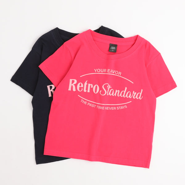 配色フレンチロゴプリントTシャツ