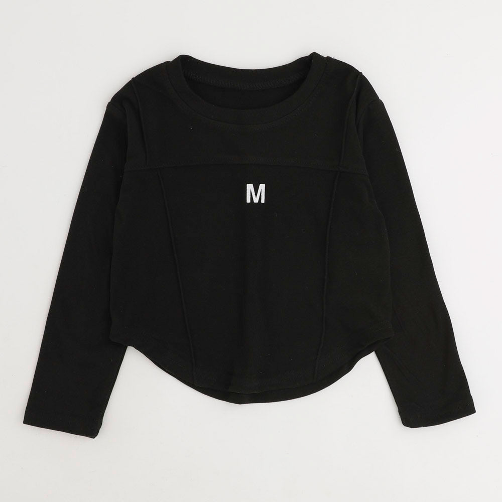 ワンポイントロゴフロントシームクロップドトップス