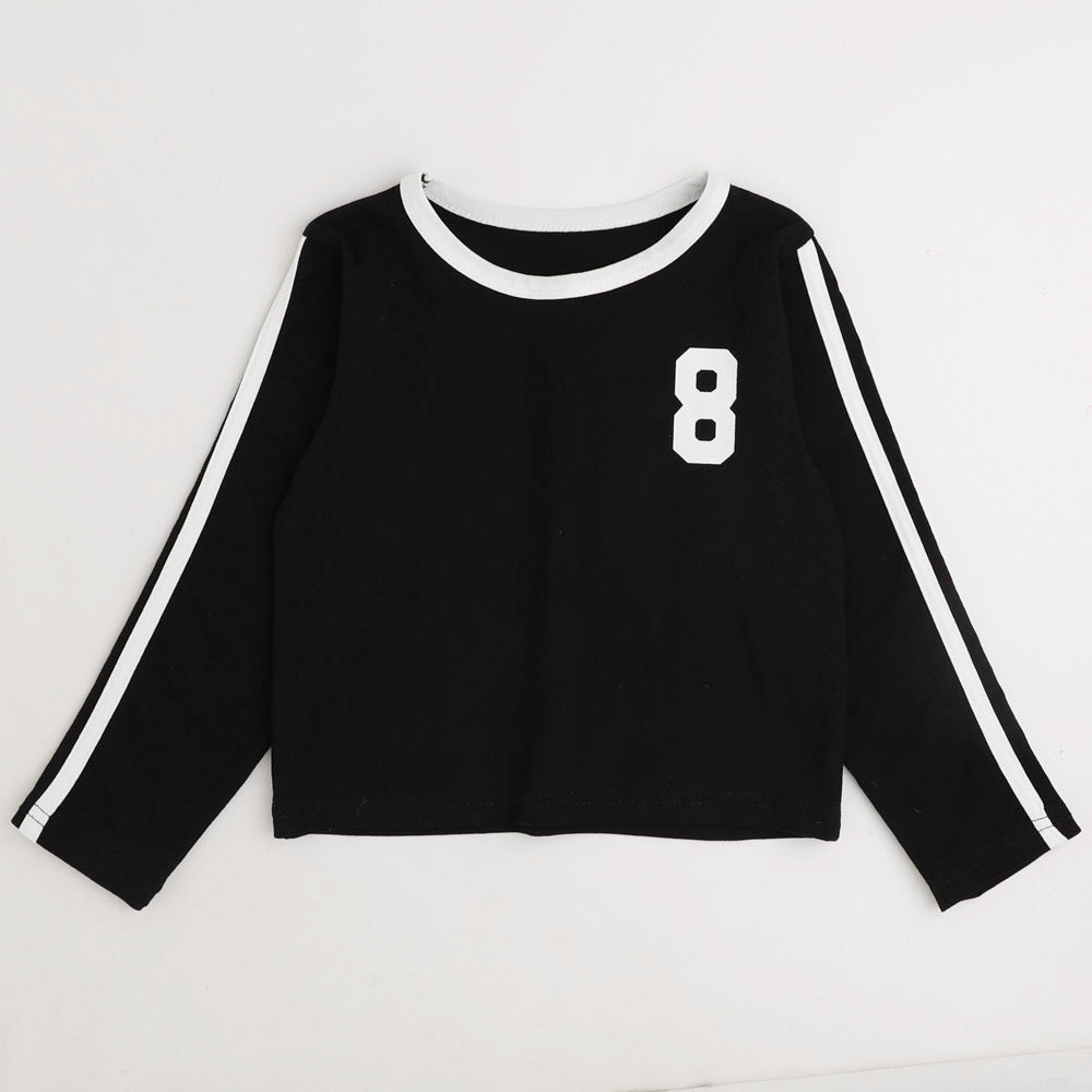 サイドラインワンポイントロゴクロップドトップス