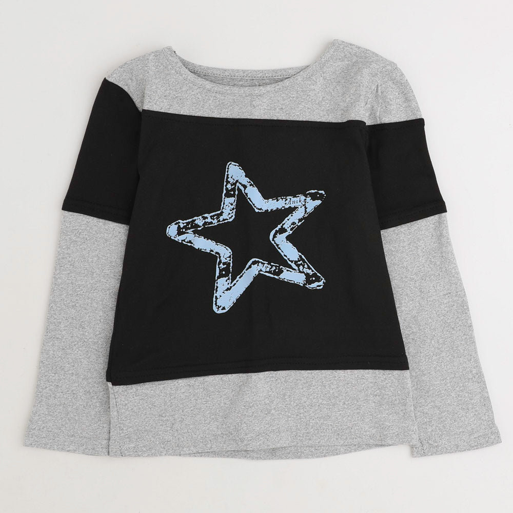 レイヤードライクスタープリントカットソー