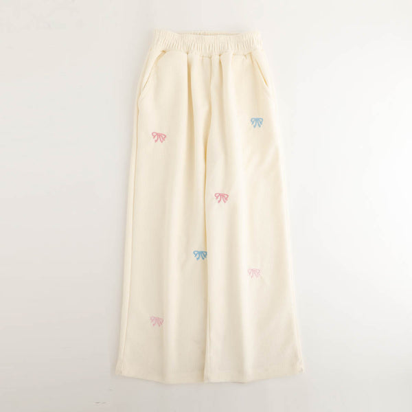 リボン刺繍パンツ