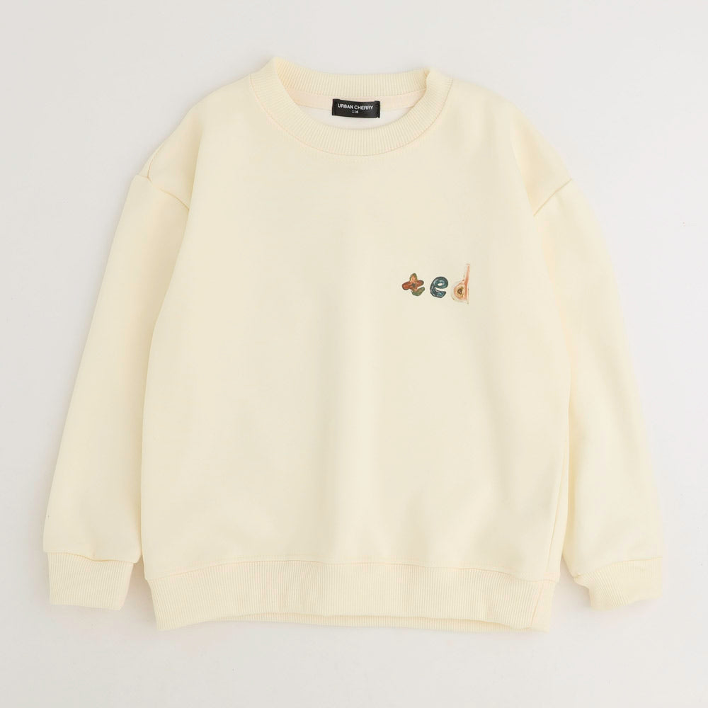 オーバーサイズペイントライクプリントデザイントレーナー