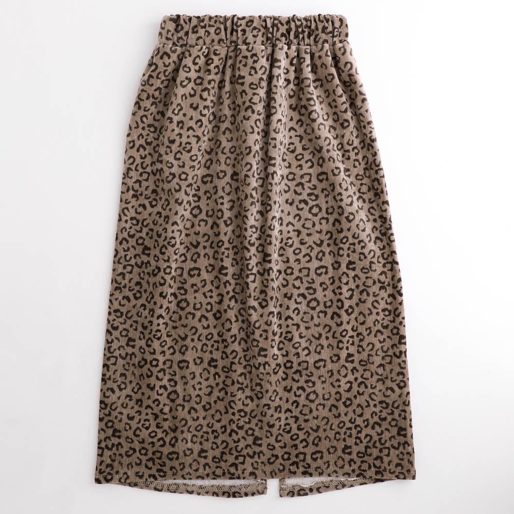 レオパードロングIラインスカート