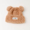 クマ耳ポンポンデザインファーニット帽