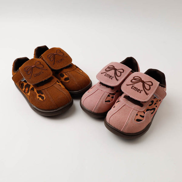 リボン刺繍レオパード柄スニーカー