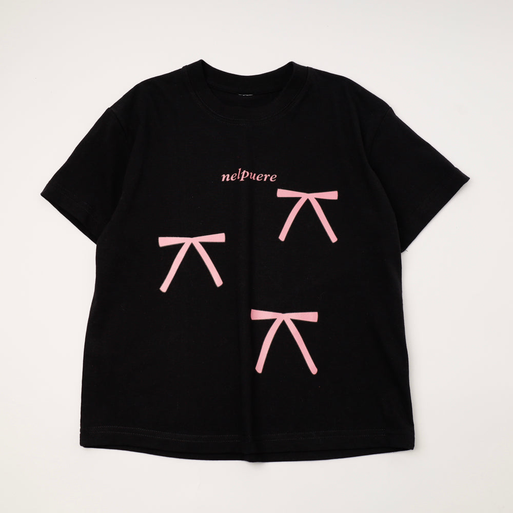 ミニリボンプリントオーバーサイズTシャツ