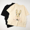 ラビットプリントオーガンジーリボンオーバーサイズTシャツ