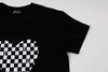 ブロックチェックハートプリントオーバーサイズTシャツ