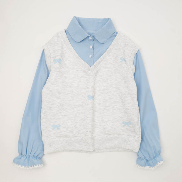 シャツドッキングリボンベストカットソー