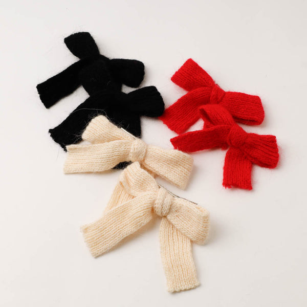 【2点セット】ニットリボンクリップ