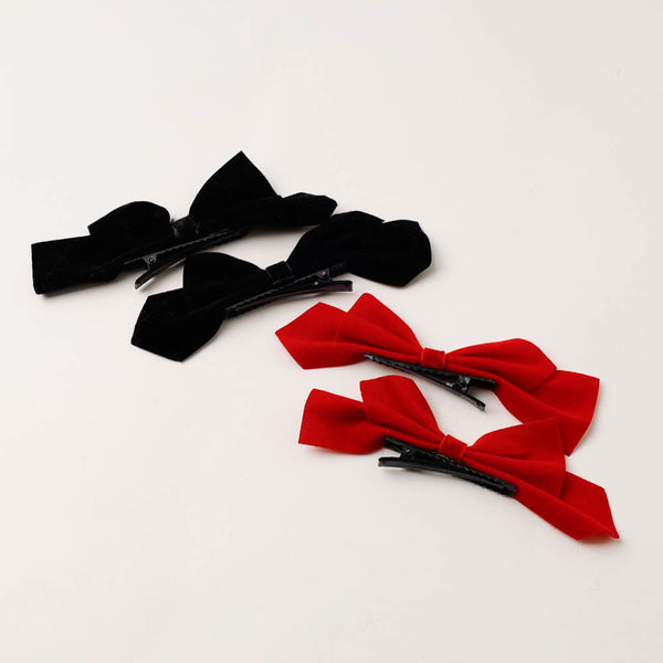 【2点セット】ベロアリボンクリップ