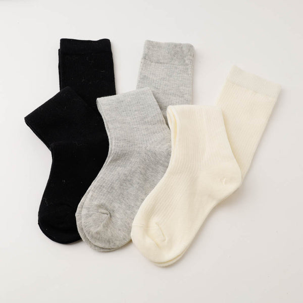 【3足セット】リブニーハイソックス