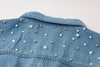 パールデザインデニムジャケット