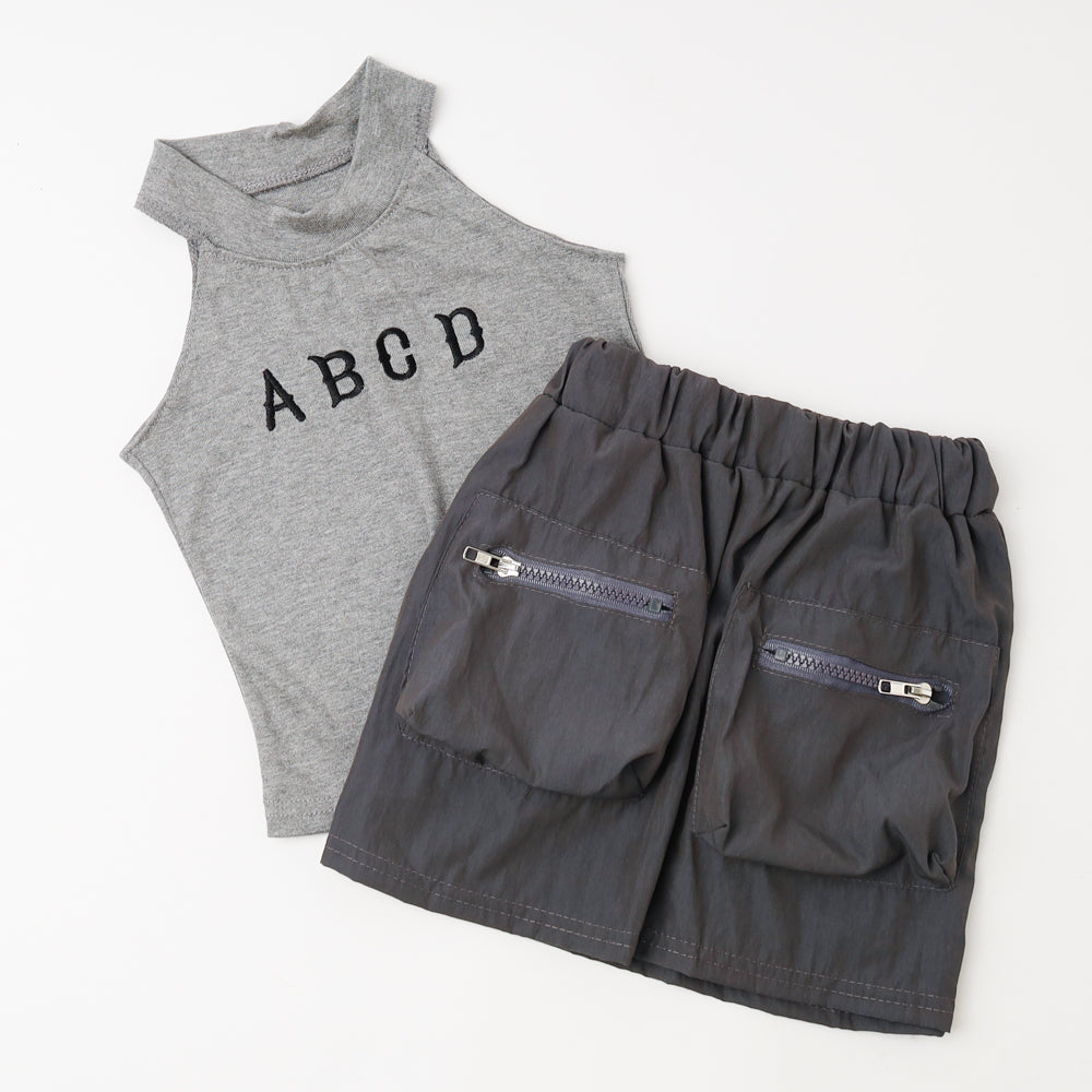 【2点セット】アメスリロゴタンクトップ＋フロントポケットデザインスカート