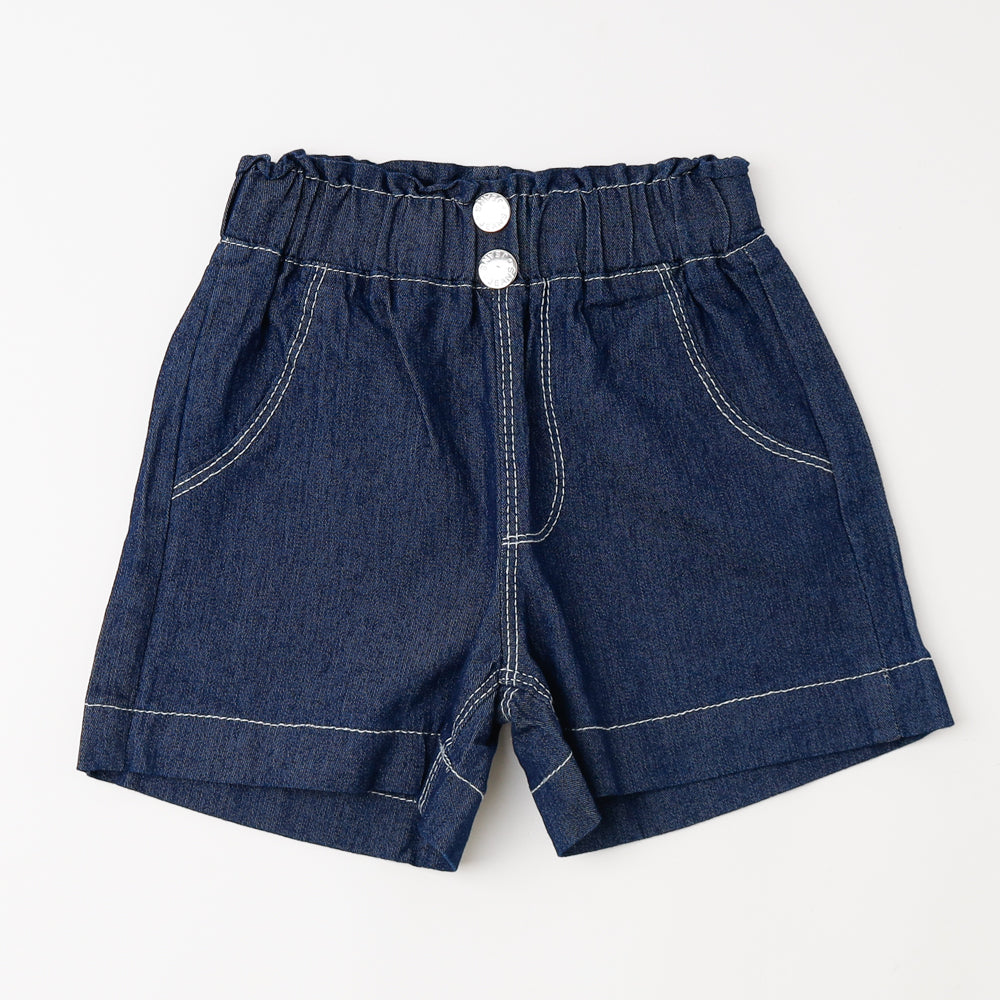 ハイウエストフロントボタンデニムショートパンツ