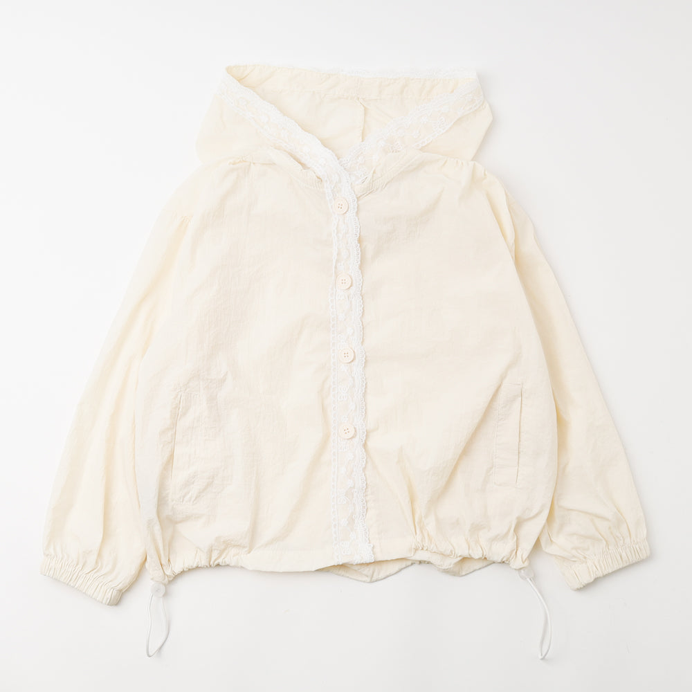 レースデザインナイロンパーカー