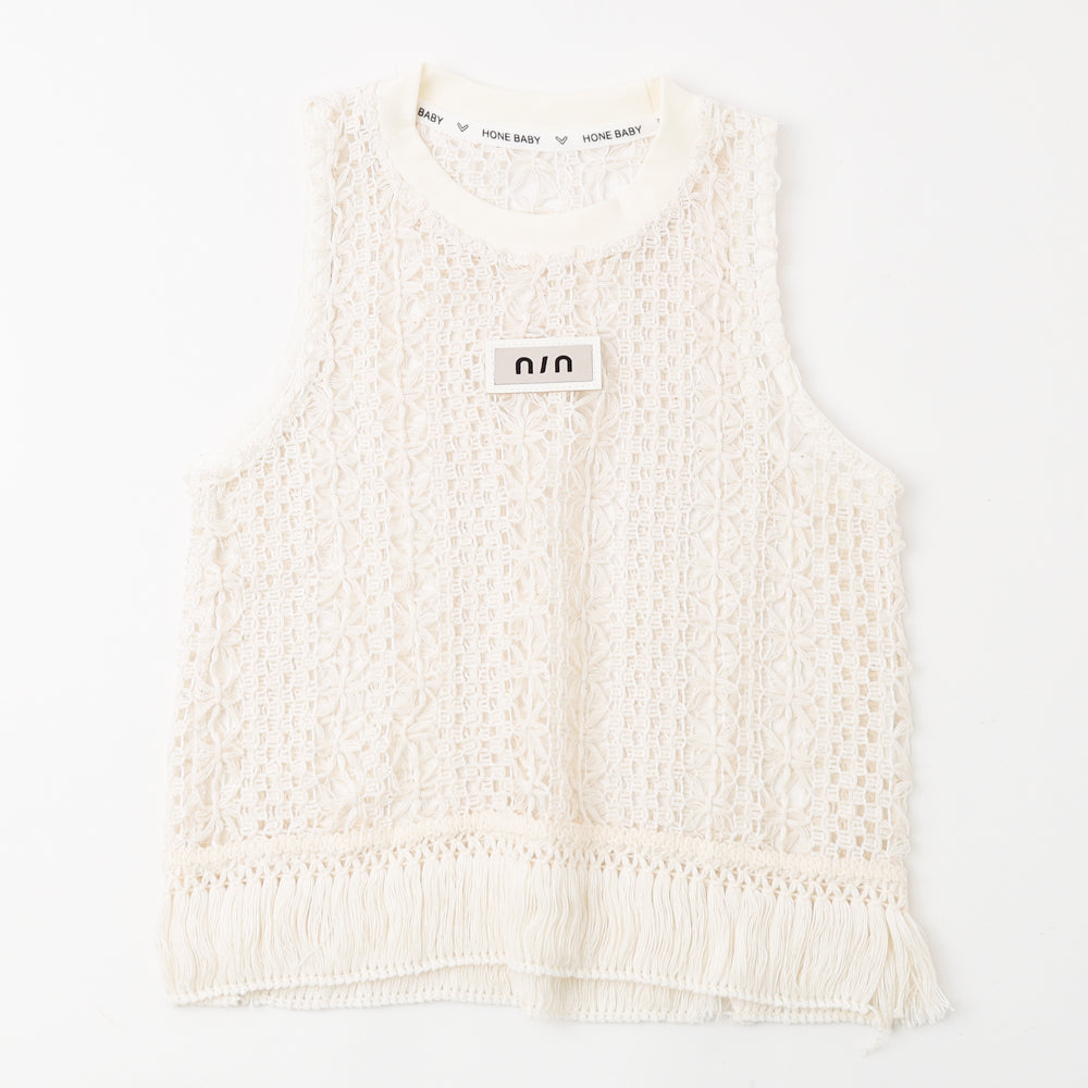 【2点セット】インナー＋かぎ編みフリンジトップス