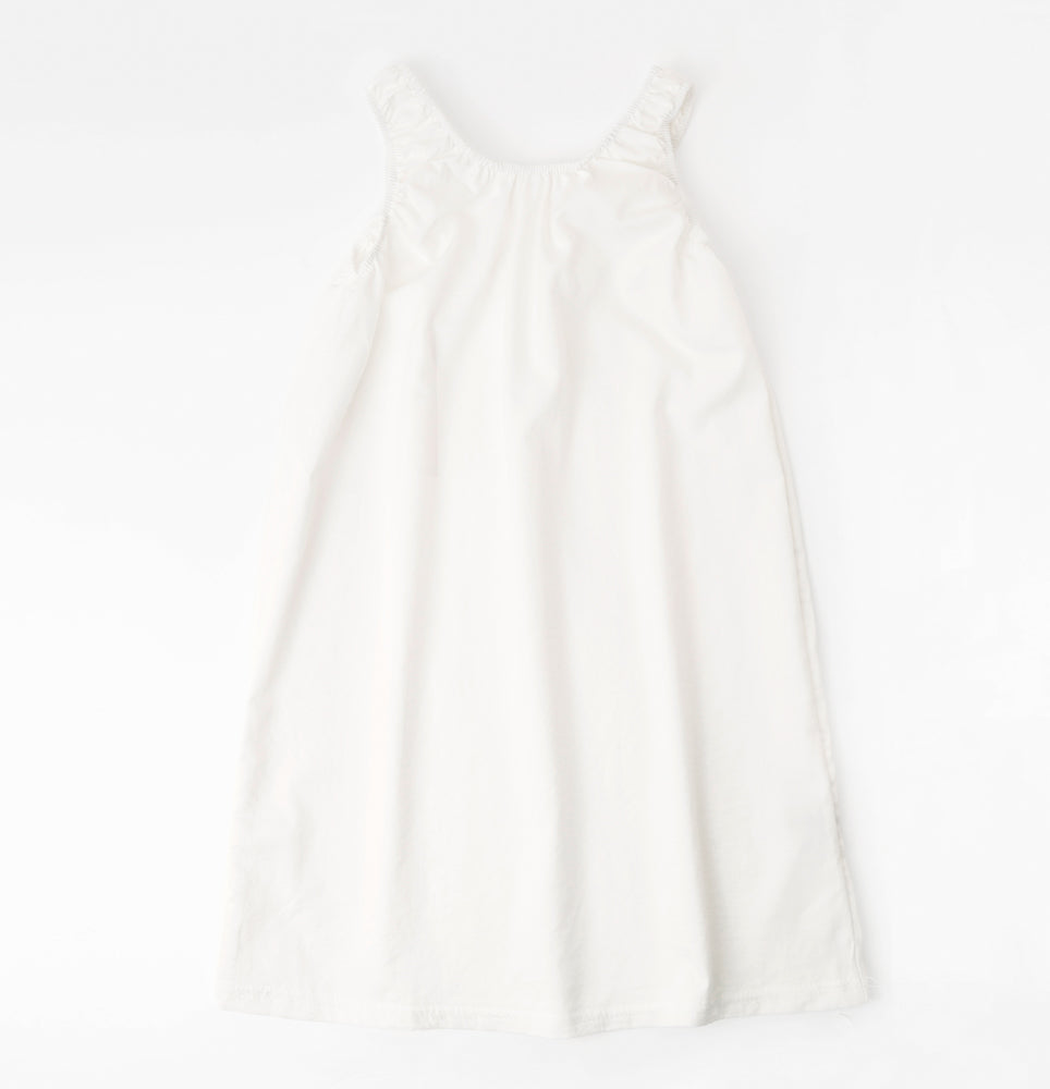 ギャザーノースリーブロングワンピース