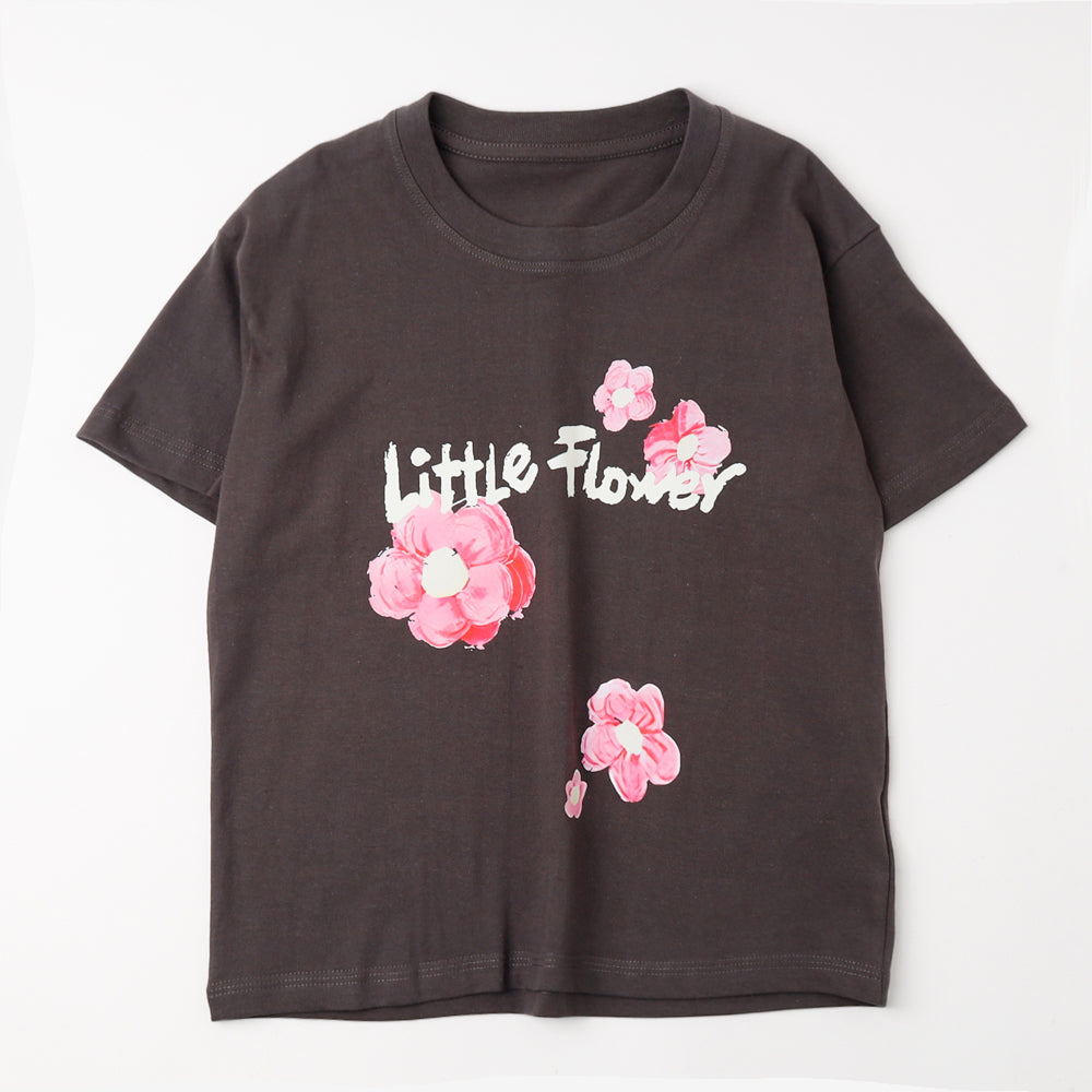 ヴィンテージライクフラワープリントTシャツ