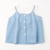 ギンガムチェックフロントリボンノースリーブトップス