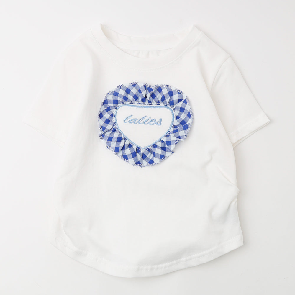 ギンガムチェックフリルハートTシャツ