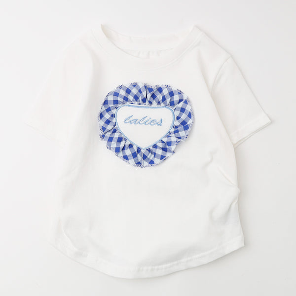 ギンガムチェックフリルハートTシャツ