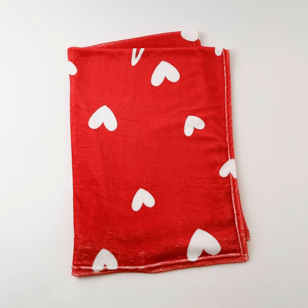 バイカラーハートロゴデザインブランケット