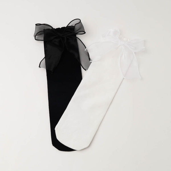 【2足セット】オーガンジーリボンソックス