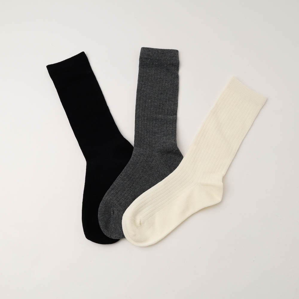 【3足セット】ベーシックカラーリブソックス