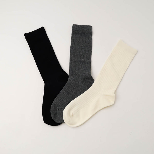 【3足セット】ベーシックカラーリブソックス