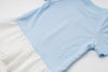 カットワークレースフリルドッキングTシャツ
