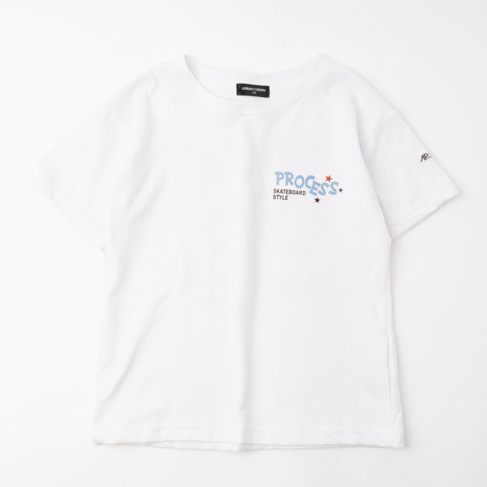 スケートボードバックプリントデザインTシャツ