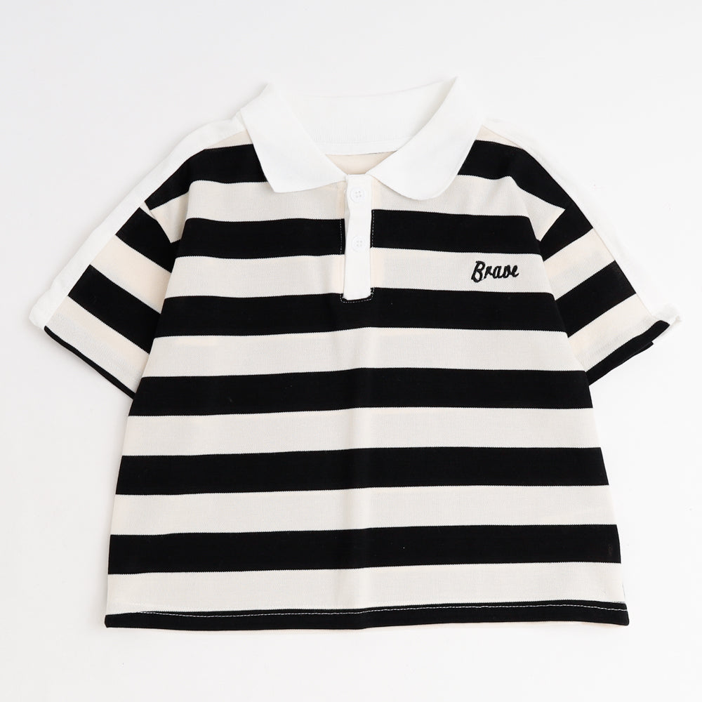 ワンポイントロゴボーダーポロTシャツ