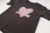 ハートテキストロゴプリントTシャツ
