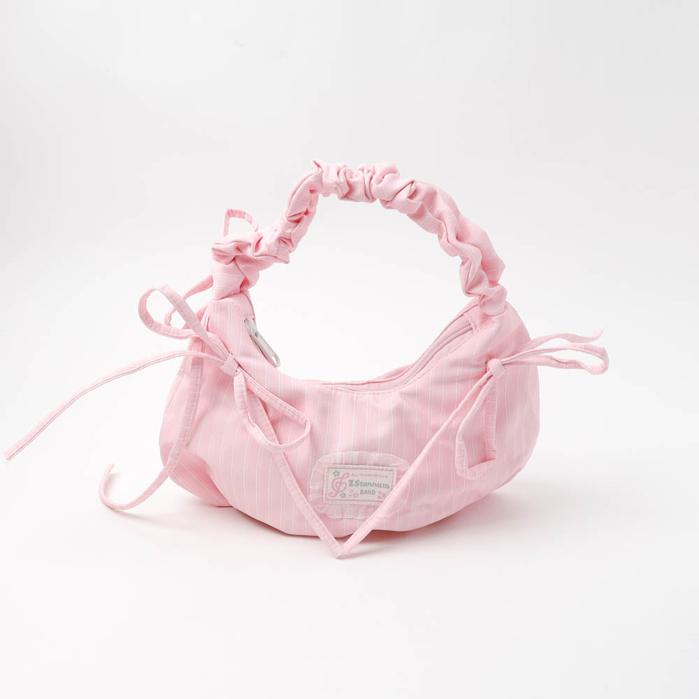 ハンドルギャザーデザインリボンハンドバッグ