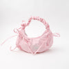 ハンドルギャザーデザインリボンハンドバッグ