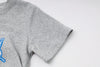 レースフリルバタフライロゴプリントギャザーTシャツ