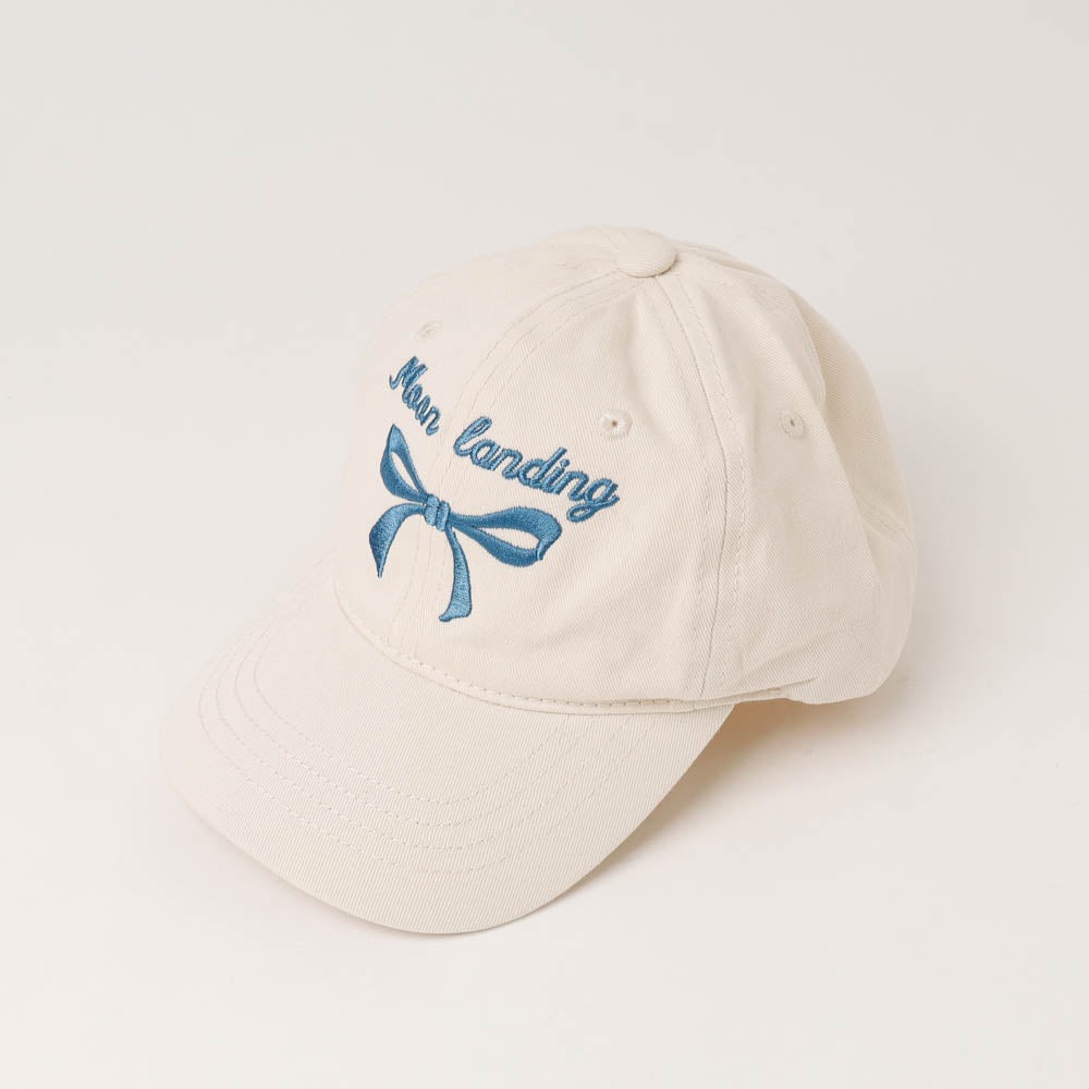 フレンチリボン刺繍キャップ