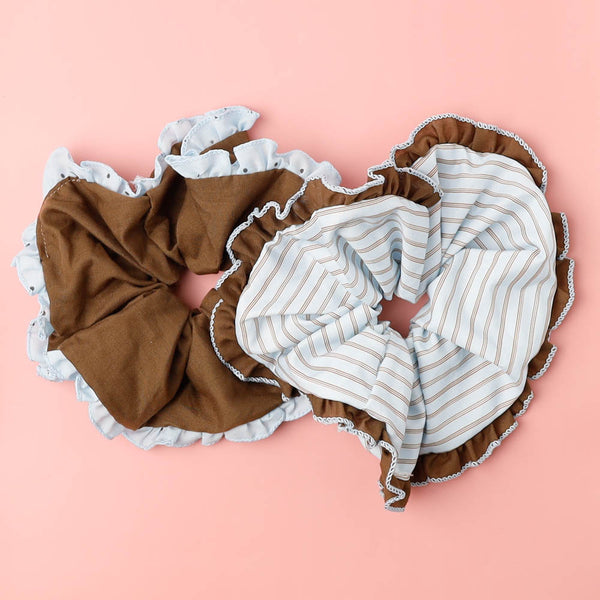 バイカラーフリルシュシュ