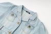【2点セット】ウエストベルト付きパフスリーブデニムワンピース