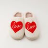 もこもこハートロゴデザインスリッパ