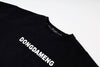 フロントロゴプリントドロップショルダークロップドTシャツ