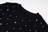 ラインストーンデザインリブミニTシャツ
